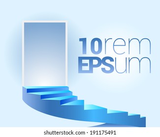 Winding stair. Vector illustration. Place for text.