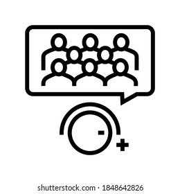 winding up subscribers line icon vector. winding up subscribers sign. isolated contour symbol black illustration
