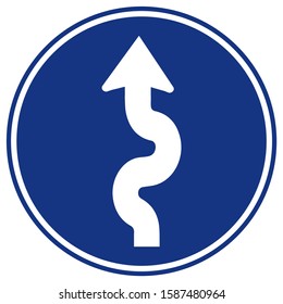Winding Traffic Road Sign,Vector Illustration, Isolate On White Background Icon. EPS10    