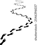 Winding Trail of Footprints - Vector Illustration