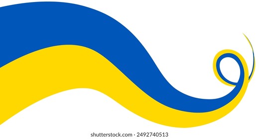 Winding Ukrainian flag on a transparent background. Independence day of Ukraine. Stand with Ukraine. Vector illustration