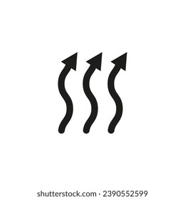Flechas onduladas curvadas. Ilustración vectorial.