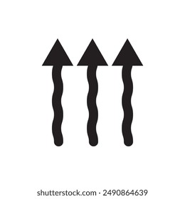 Winding wavy curved arrows. Vector illustration. eps 10