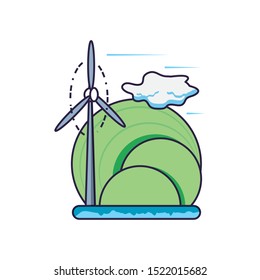 windmill air power isolated icon vector illustration design