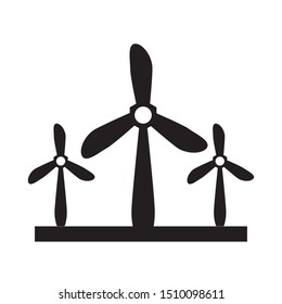 windmill air power with leafs nature vector illustration