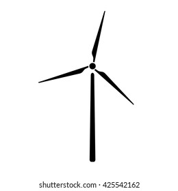 Windmill, alternative and renewable energy supply source. Icon of windmill and wind energy. Vector Illustration