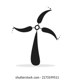 Windmill alternative wind turbine and renewable energy vector icon environment concept for graphic design, logo, web site, social media, mobile app, ui illustration