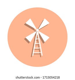 Icono de la placa del molino de viento. Glifo simple, vector plano de iconos de granja para ui y ux, sitio web o aplicación móvil