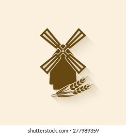 windmill baking symbol - vector illustration. eps 10