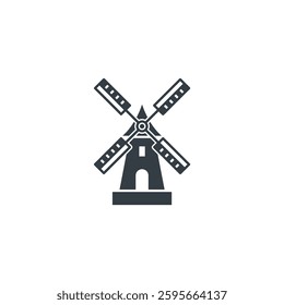 Windmill Building icon symbol vector illustration isolated on white background
