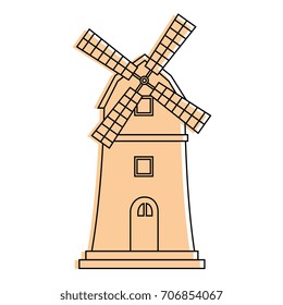 windmill building isolated icon