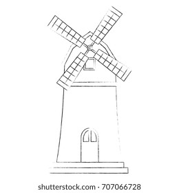 windmill building isolated icon