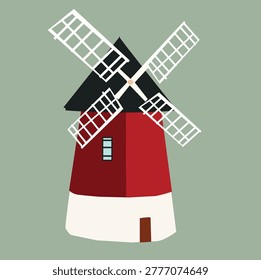 windmill building. Traditional windmill building