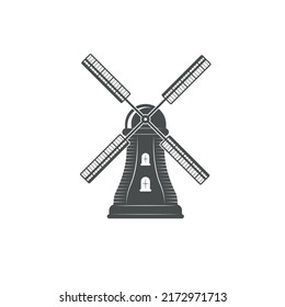 eine Mühle bauende Vektorgrafik