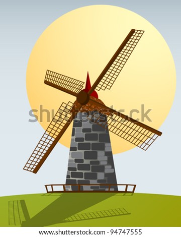 Similar – Windmühle hinter gelben Rapsblüten III