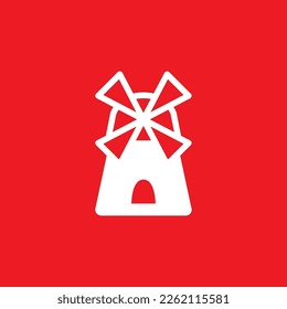 Windmill Castle icon, common graphic resources, vector illustrations.