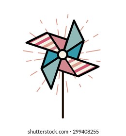 Windmill for children, soft subtle colors. Vector illustration of a toy