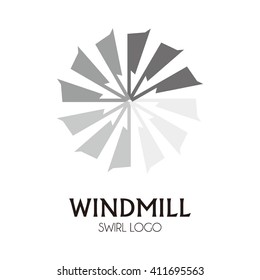 Windmill circle of air abstract vector and logo design or template swirl business icon of company identity symbol concept