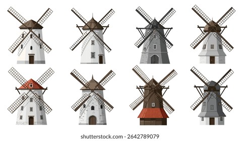 Windmill Diversity A Study of Various Windmill Structures and Designs Across the Landscape