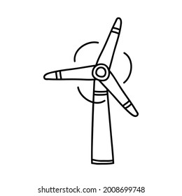 windmill doodle icon, vector illustration.