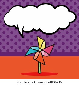 Windmill doodle, speech bubble