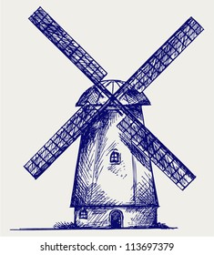 Windmill. Doodle style