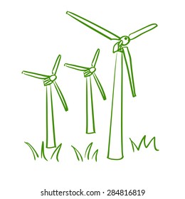 Windmill. Doodle style. excellent vector illustration, EPS 10