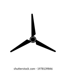 Windmill, eco wind energy, black icon on a white background. 