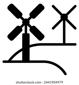 Windmill ecology object icon illustration