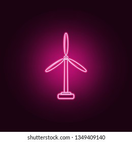 Windmill Electra Mill icon. Elements of Ecology in neon style icons. Simple icon for websites, web design, mobile app, info graphics