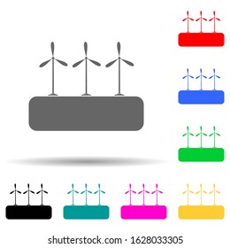 Windmill Electra Mills multi color style icon. Simple glyph, flat vector of ecology icons for ui and ux, website or mobile application