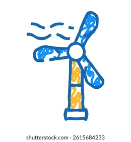 windmill for energy generation doodle icon sketch vector. windmill for energy generation sign. isolated symbol illustration