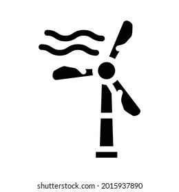 windmill for energy generation glyph icon vector. windmill for energy generation sign. isolated contour symbol black illustration