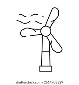 windmill for energy generation line icon vector. windmill for energy generation sign. isolated contour symbol black illustration