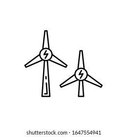 Windmill, energy icon. Simple line, outline vector ecology icons for ui and ux, website or mobile application