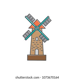 windmill energy icon vector template
