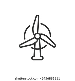 Windmill energy, in line design. Windmill energy, windmill, energy, wind, turbine, power on white background vector. Windmill energy editable stroke icon.