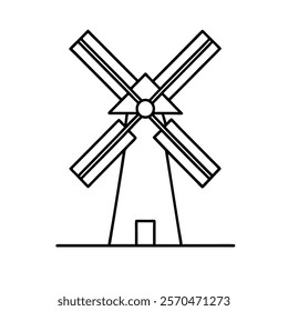 Windmill fan vector art illustration.