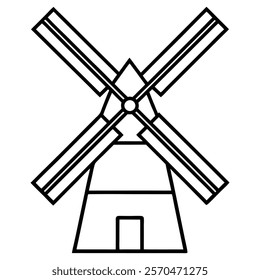 Windmill fan vector art illustration.