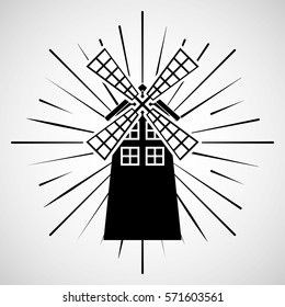 windmill farm fresh icon vector illustration design