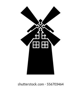 windmill farm isolated icon vector illustration design