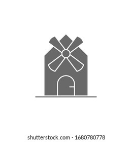 Windmühle, Landwirtschaft, Bausymbol. Einfache Vektorillustration-Agrarsymbole für ux und ux, website oder mobile Applikationen