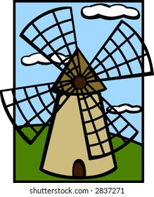 windmill in a field