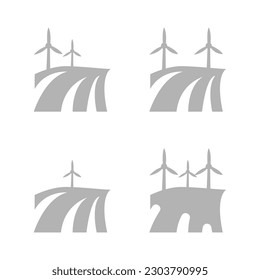 windmill field icon on a white background, vector illustration