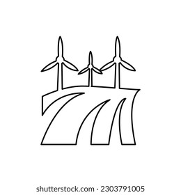windmill field icon on a white background, vector illustration