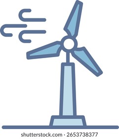 Windmill Filled Blue Tone Icon