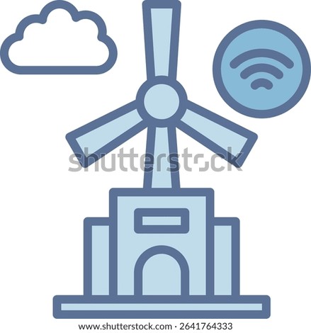 Windmill Filled Blue Tone Icon