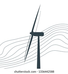 Windmill. Flat Design. Vector Illustration.