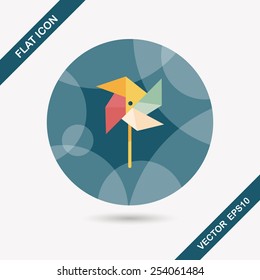 Windmill flat icon with long shadow