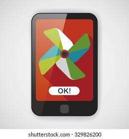 Windmill flat icon with long shadow